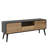 Modern TV Stand with Wall-Mounting Capability, Black & Taupe, 63.0 x 22.8 x 16.1 inches | Coated Particle Board, Thickness: 0.6 inches | Multiple Shelves & Additional Storage for Stylish Living Rooms