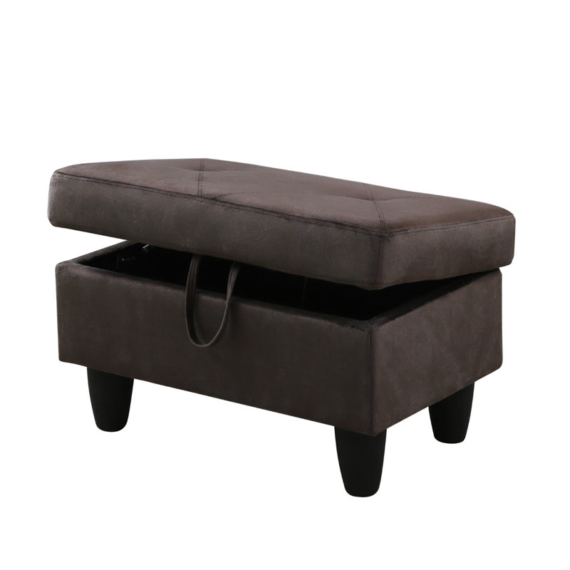 Julionna 28.5" Wide Flannel Upholstered Storage Ottoman