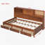 Lit de jour simple en bois avec 3 tiroirs de rangement, tête de lit souple, tablette et ports USB intégrés, -756825688
