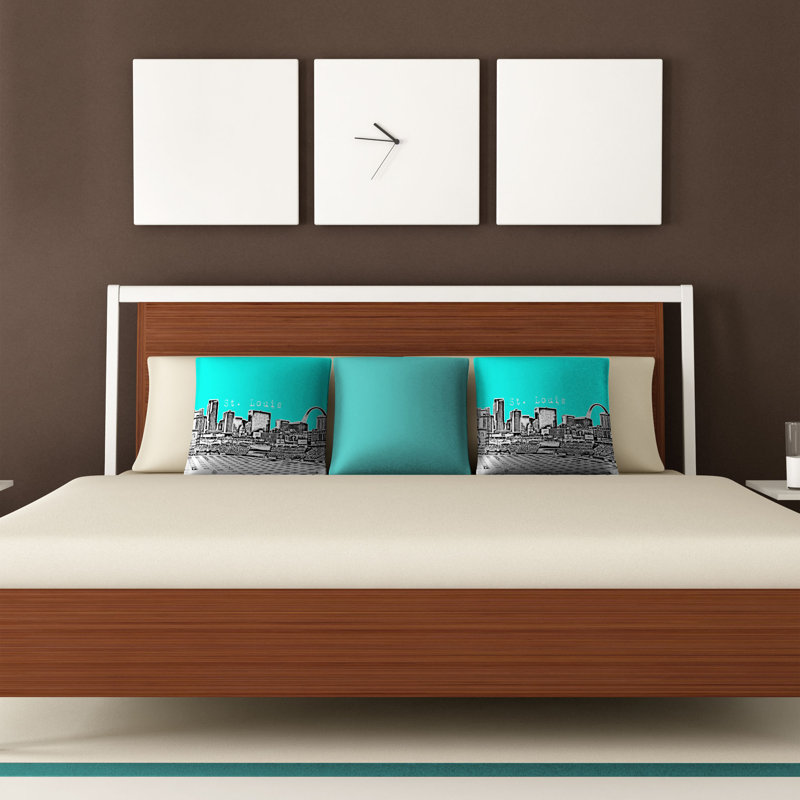Coussin st louis Bird Ave, 20 po x 20 po, Aigue-marine