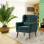 Fauteuil en chenille pour salon et chambre à coucher - Design ergonomique avec coussin, pieds en bois massif et chaises noir