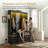 Elegant APP-Controlled LED Hall Tree with Roman Column Design and Smart Storage Bench - White-1050829128