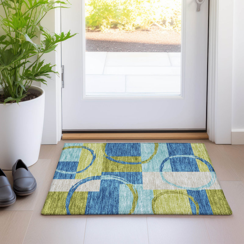 Tapis rectangulaire Aleh avec envers antidérapant, Rectangle 1 pi 8 po x 2 pi 6 po