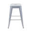 Tabourets de bar sans dossier en métal argenté antique, hauteur du comptoir (lot de 4), démontables, faciles à nettoyer, structure pour la cuisine et la maison, non empilables, design gain de place, montage facile, imperméables