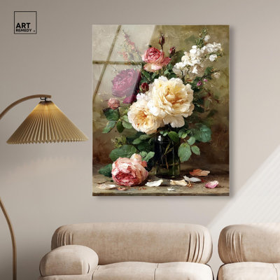 Art floral rétro Hadiya II par Art Remedy, prêt à accrocher, 36 x 45