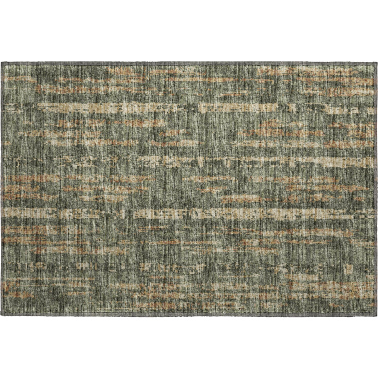 Premium Machine Washable Tiream Green Rug