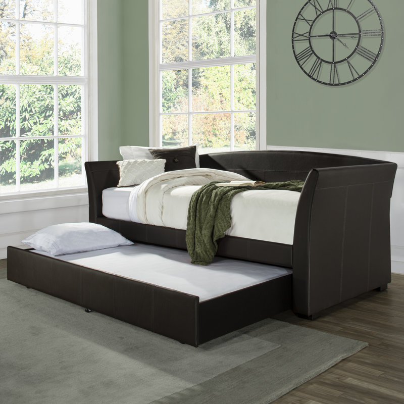 Lit de jour simple avec couchette Cherno, Brun