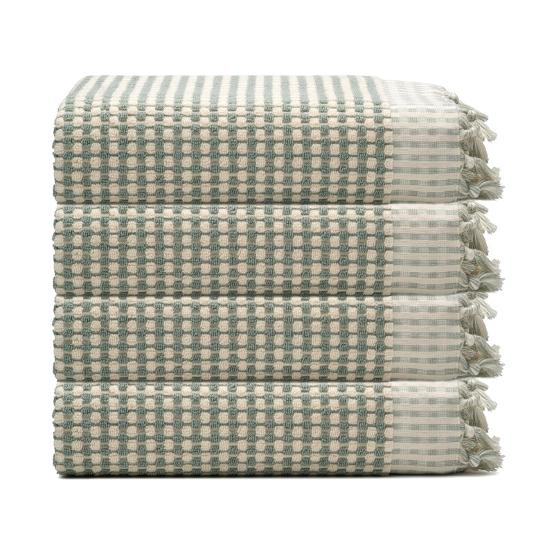 Ensemble de serviettes essuie-mains Dots, Vert sauge