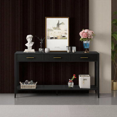 Console 60 "avec tiroirs et tablette ondulés