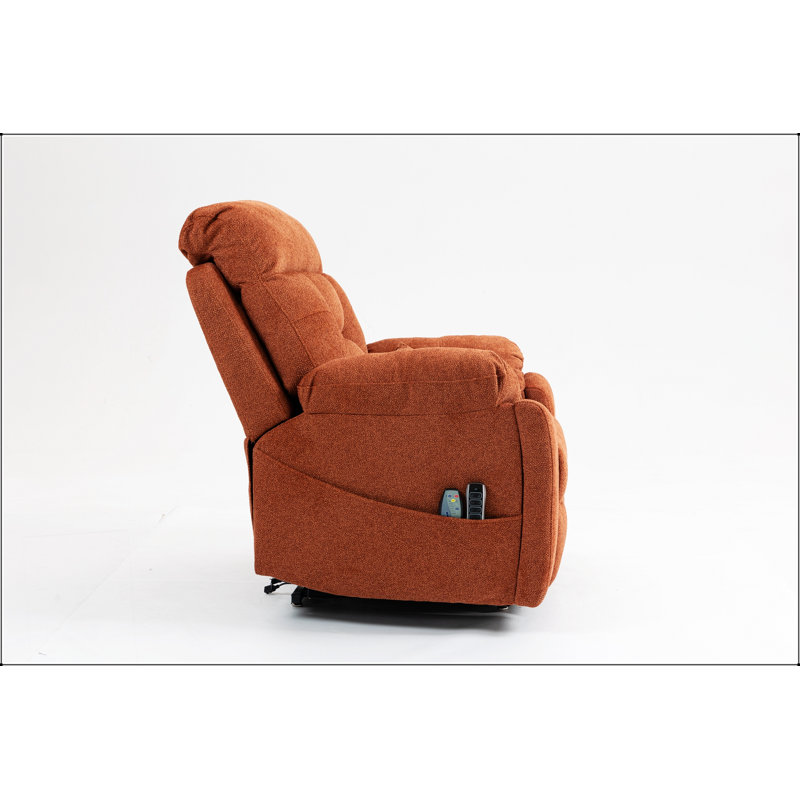 Fauteuil électrique avec mousse à haute densité, chauffage et massage, inclinaison à 180 degrés, porte-gobelets et deux moteurs OKIN