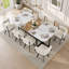 Ensemble de table de salle à manger 9 pièces avec chaises à replier pour réunions de famille ou repas-1960358712-1960358714