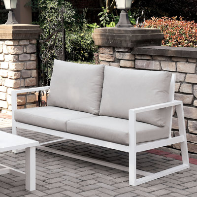 Jamahl 55.13 " W Metal Loveseat with Cushions