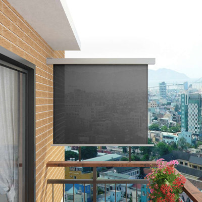 Auvent de terrasse rétractable en polyester l 59,1 po x P 60 po