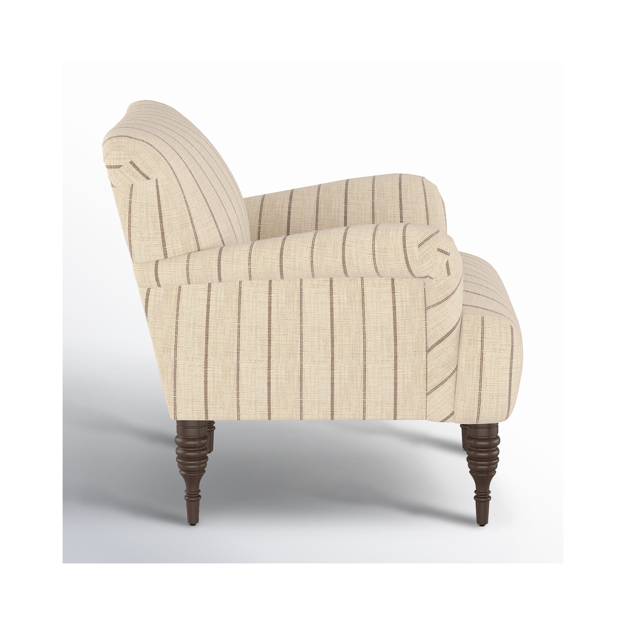 Allura Upholstered Armchair, Fritz Charcoal Stripe
