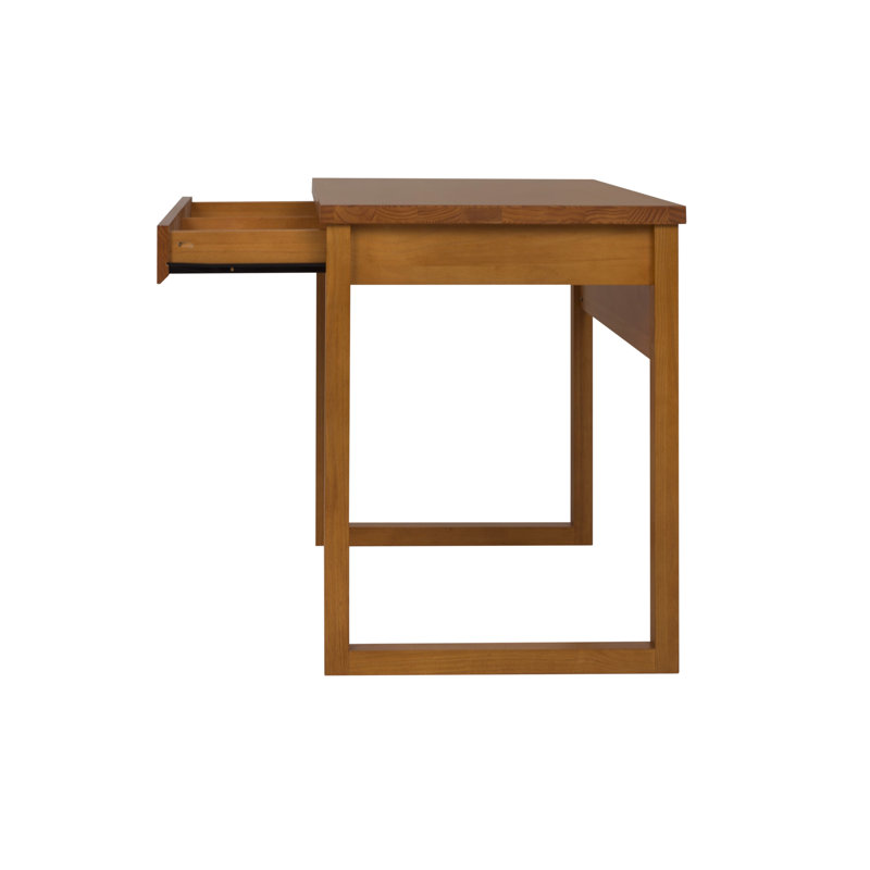 Jess Solid Wood Writing Desk, 75cm H x 80cm W x 54cm D, Oak