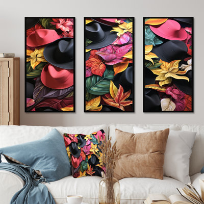 Tropical Vibes Plants With Cowboy Hat - Fashion Accessories Wall Art