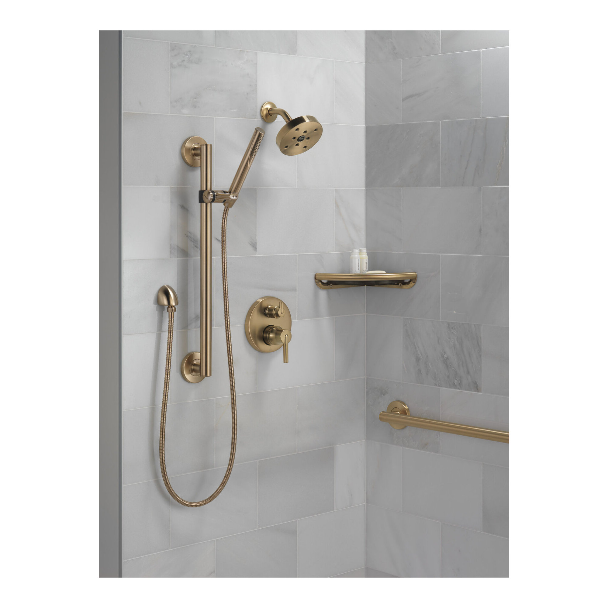 Trinsic 14 Series 3-Setting Shower Handle Diverter Trim Kit, Integrated Diverter Valve Trim Kit, Champagne Bronze