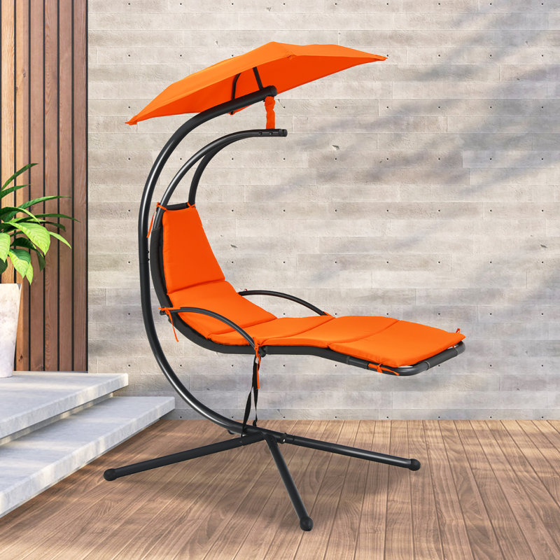 Chaise longue suspendue Venerocia avec support, Orange