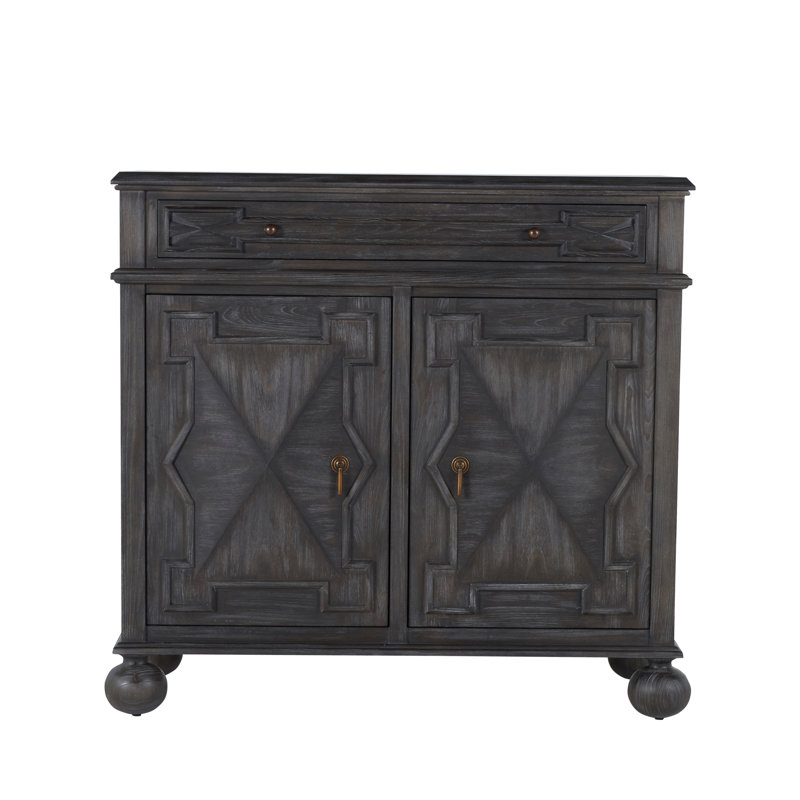 Ezekiel 2 - Door Accent Cabinet, Cerused Forest Black