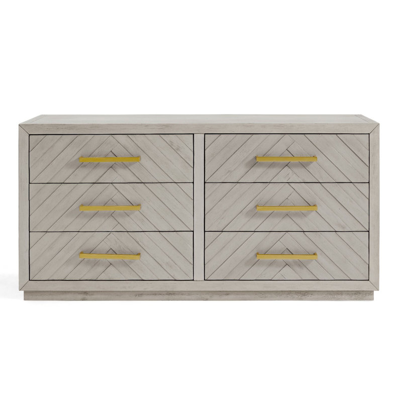 Corry Solid Wood 160cm W 6 - Drawer Chest of Drawers