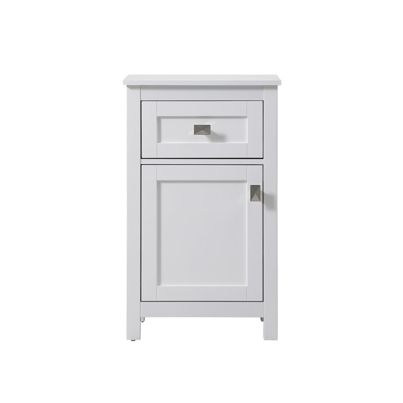 Rangement pour salle de bain Destinique, Blanc / nickel brossé