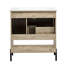 Meuble-lavabo moderne de 30 po avec comptoir en céramique, grande capacité de tiroir, porte, tablette ouverte, aspect grain de bois, rangement à débordement, design,