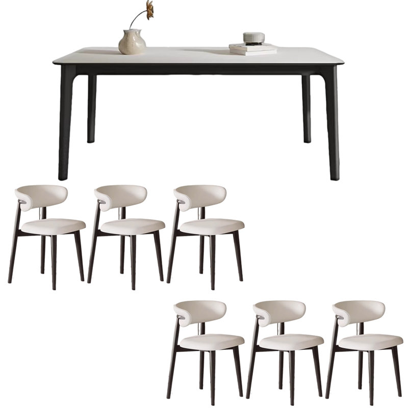 Table de salle à manger rectangulaire en bois de frêne, H 29,53 po x L 63 po x l 31,5 po