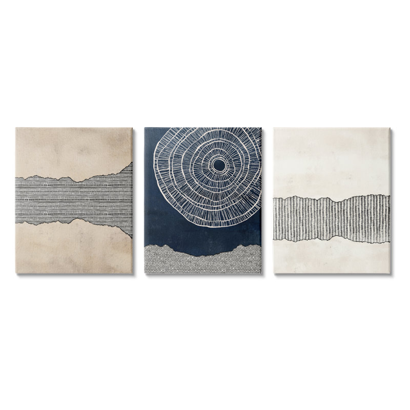 Ensemble de 3 reproductions d'art sur toile Stupell Industries, H 20 po x l 16 po x P 1,5 po