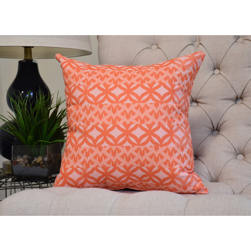 Housse et insert de coussin carré Nantucket, Orange, H 16 po x l 16 po