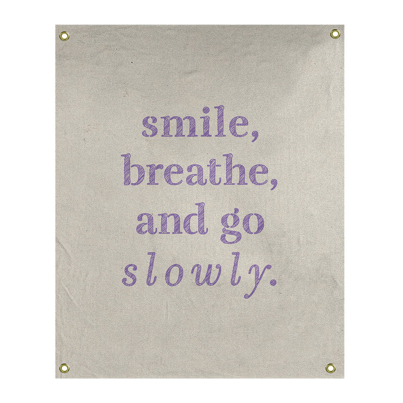 Tapisserie de polyester à quote-main lente, H 80 po x l 59 po, Blanc / Mauve