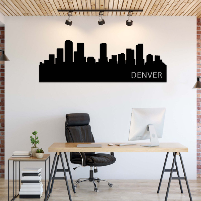 Décoration murale Denver, H 47 po x l 15,5 po x P 0,12 po, Noir