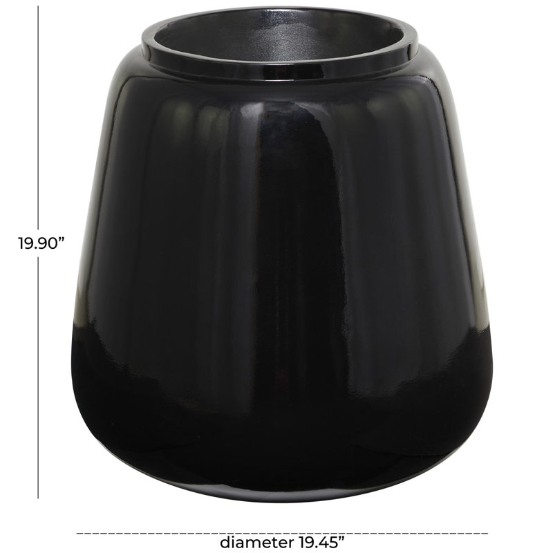 Vase de plancher en résine Mabe, H 19,9 po x l 19,45 po x P 19,45 po, Noir