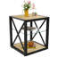 Table de bout de table de chevet de style industriel pour chambre à coucher et salon, plateau en bois de verre trempé naturel, système de rangement efficace à 3 niveaux pour économiser de l'espace-2075171708-2075171711