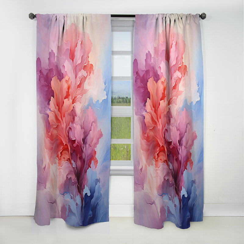 Pastel Dreamscapes - Rideau impressionnisme abstrait - Rideau occultant abstrait - 1 panneau, L 52 po x L 108 po