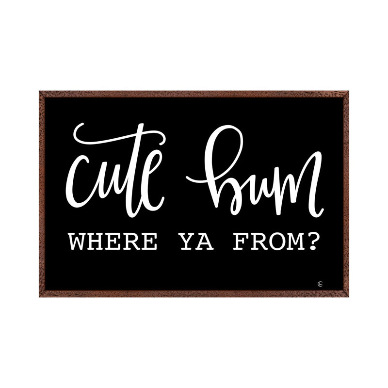 Cute Bum - Print on Canvas, Classic Brown Wood Framed, 101.6cm H x 152.4cm W x 3.81cm D