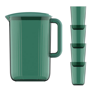 Storage rack 1 Set Plastic Water Pitcher Cup Set Iced Tea Pitcher Lemonade Pitcher Hot Cold Water Pitcher Drinking Glasses Nesting Cups For Home Kitchen
