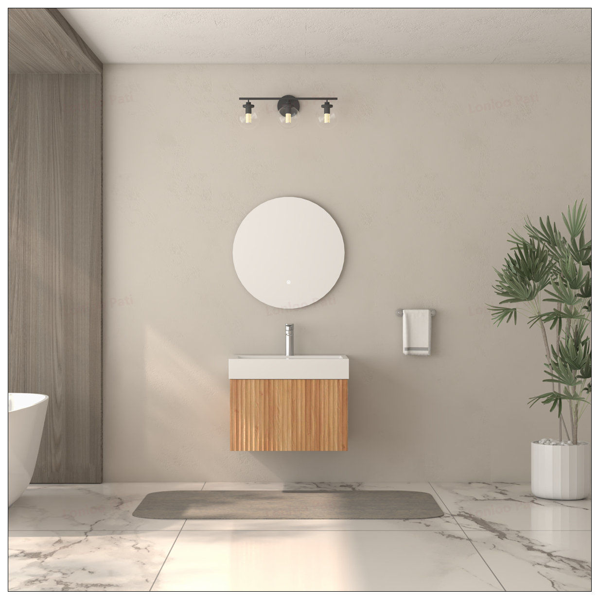 Wrought Studio™ 30 inch Floating Plywood Bathroom Vanity with ...