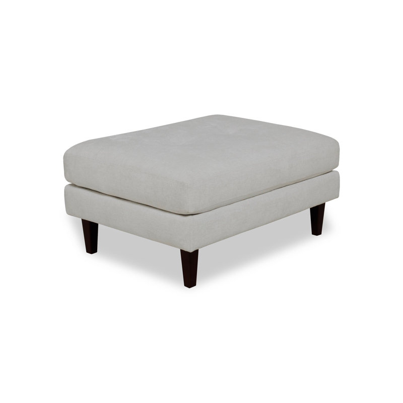 Repose-pieds Dristy Mid-Century, Noir, Blanc cassé