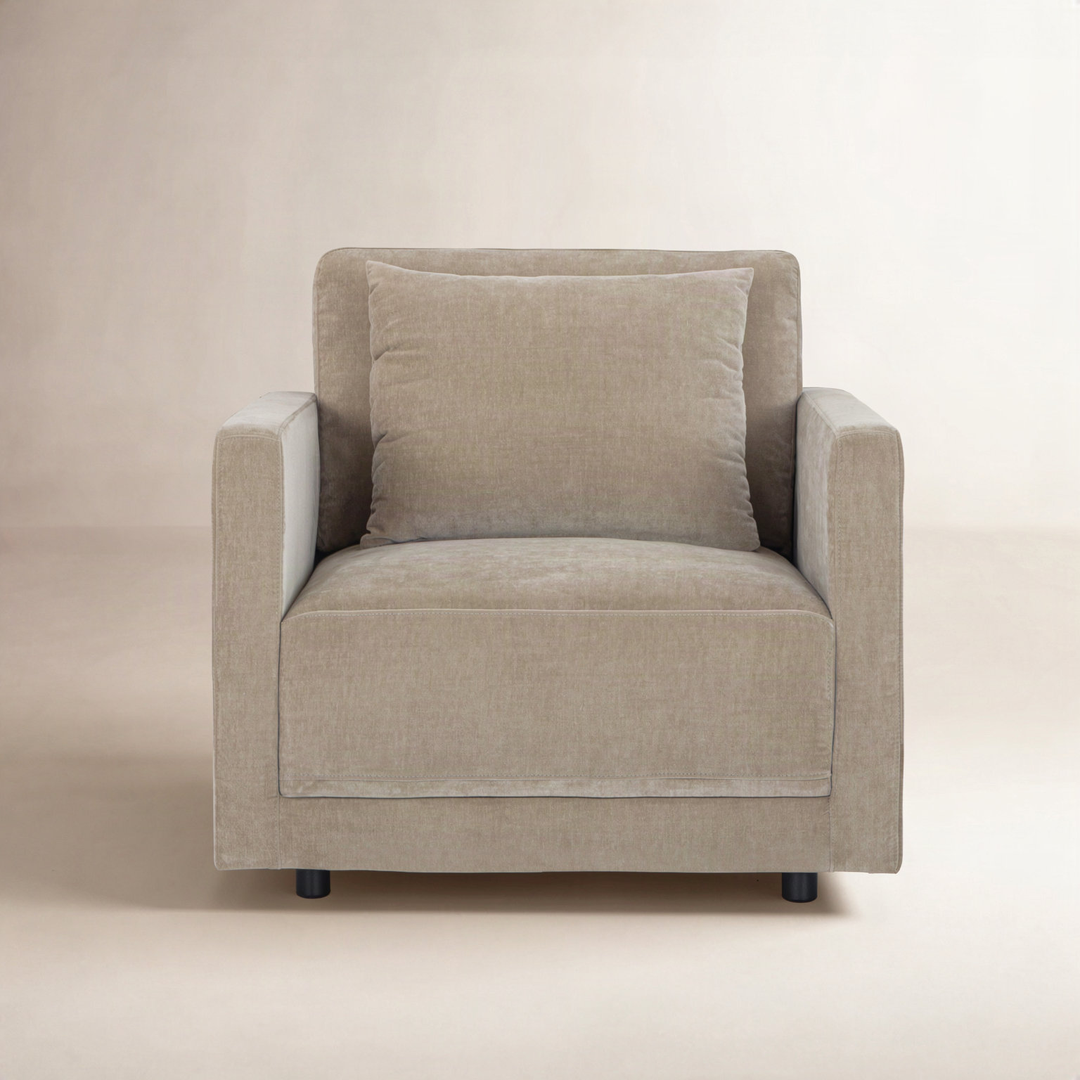 Kenji Oak Armchair, Latte Brown Performance Chenille