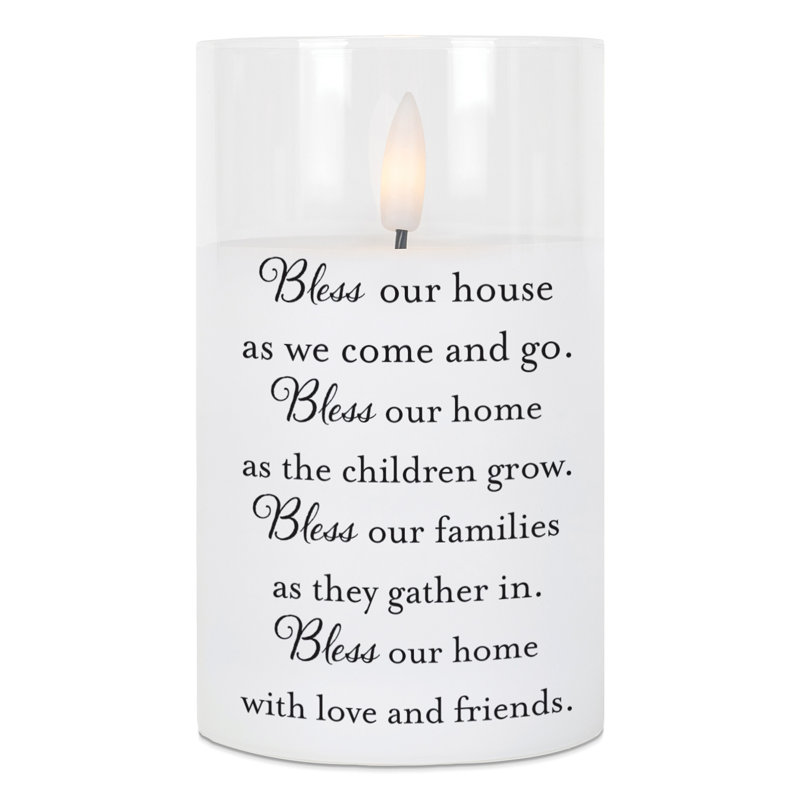Bougie DEL «Bless our house as we»