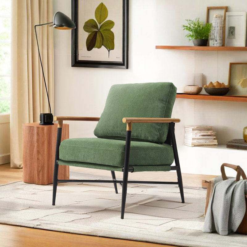 Fauteuil d'appoint Dajauna, Chenille verte