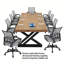 Table de conférence moderne à 8 places en bois massif industriel, jumelée à 8 chaises de bureau en filet respirant-1999294222