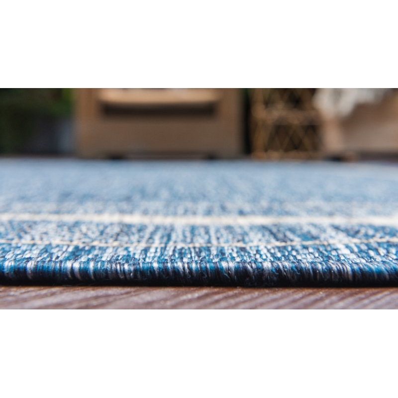 Tapis intérieur / extérieur Sevinc, Ovale 5 pi x 8 pi, Blue
