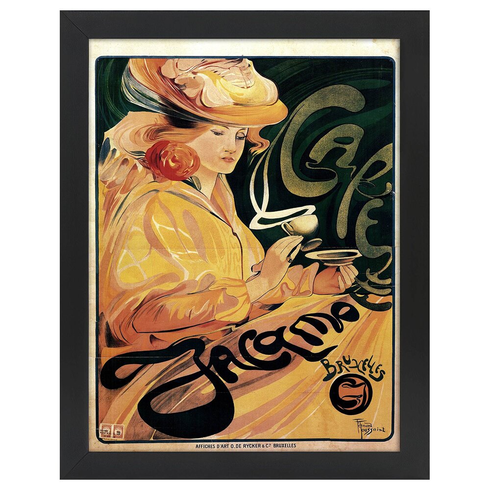 Leinwandbild Vintage Advertising Poster Café Jacqmott