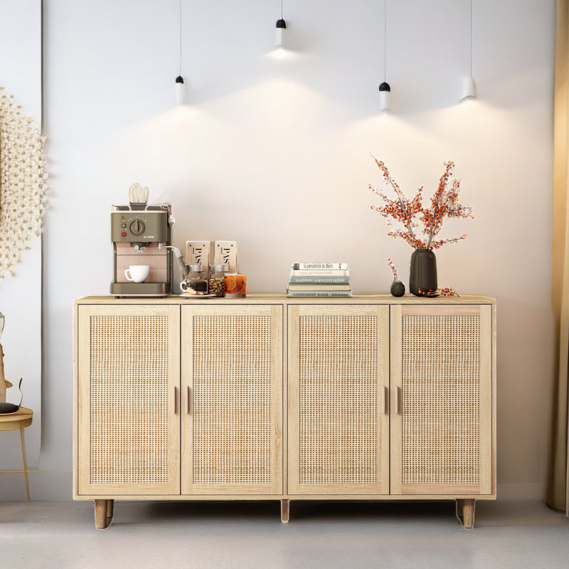Ahmari 62.2'' Sideboard with 4 Rattan Doors