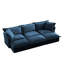 Luxueux 3 chenille, bleu, siège profond pour le confort 3 canapé bleu avec un assemblage facile,