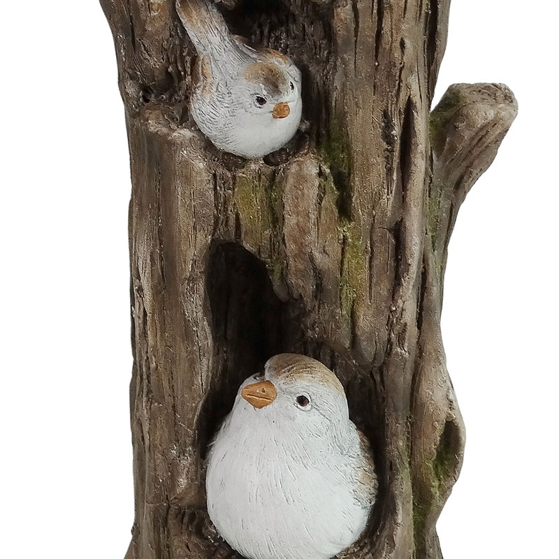 Birds in a Tree Trunk Statue