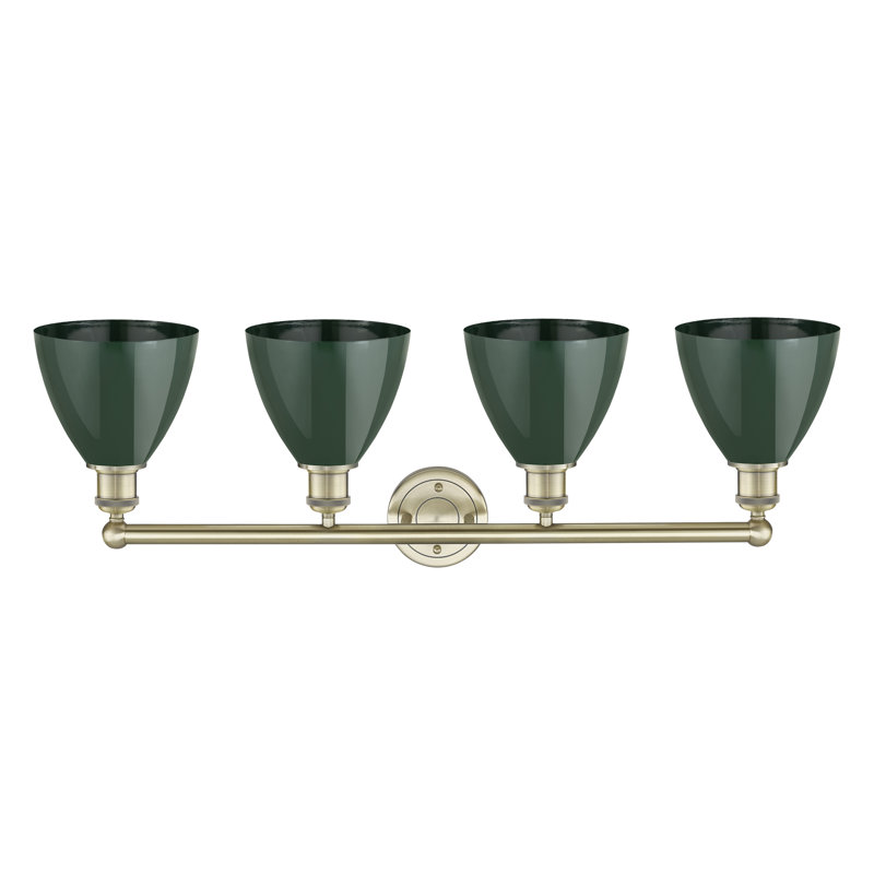 Alquin 4 - Light Dimmable Vanity Light, Green, Antique Brass