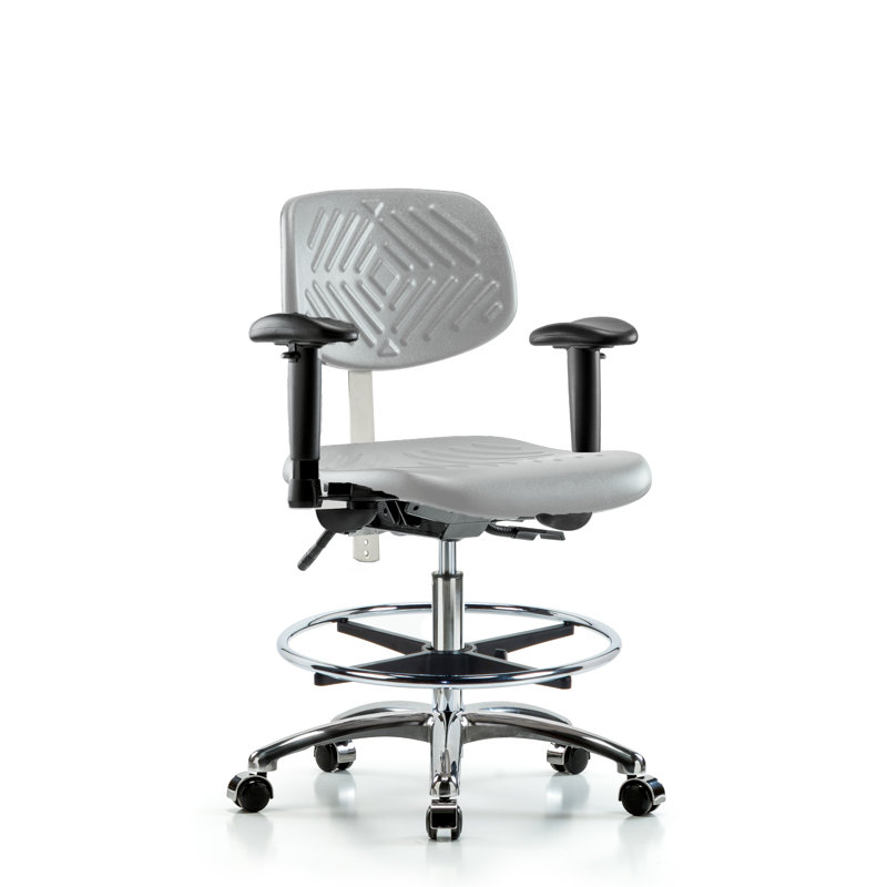 Leta Task Chair, Glides, Gray, No