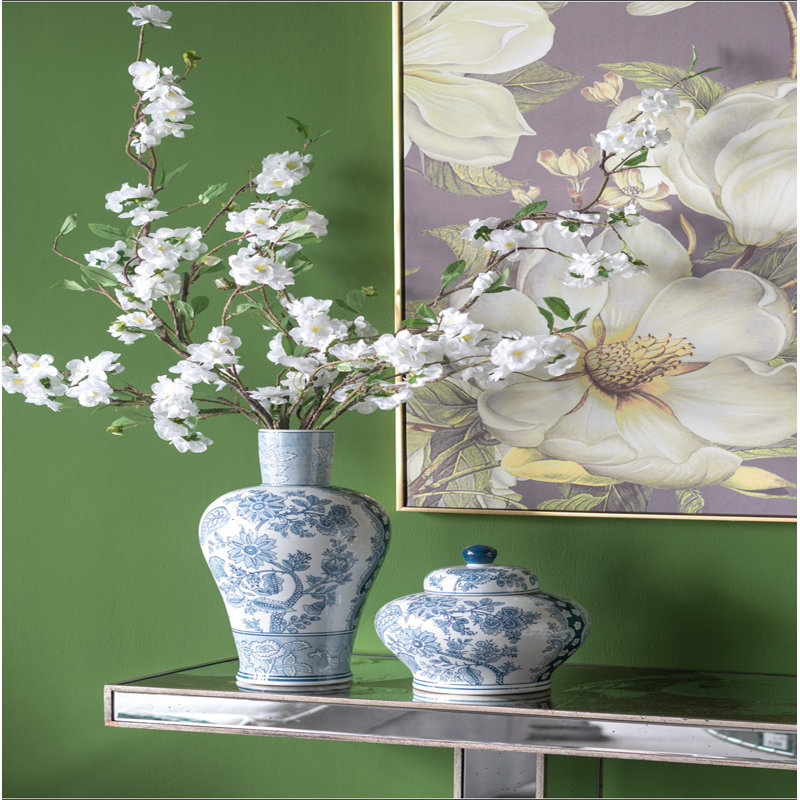 47X15.5X31" Rectangular Console Table With Elegant Floral Design And Mirrored
